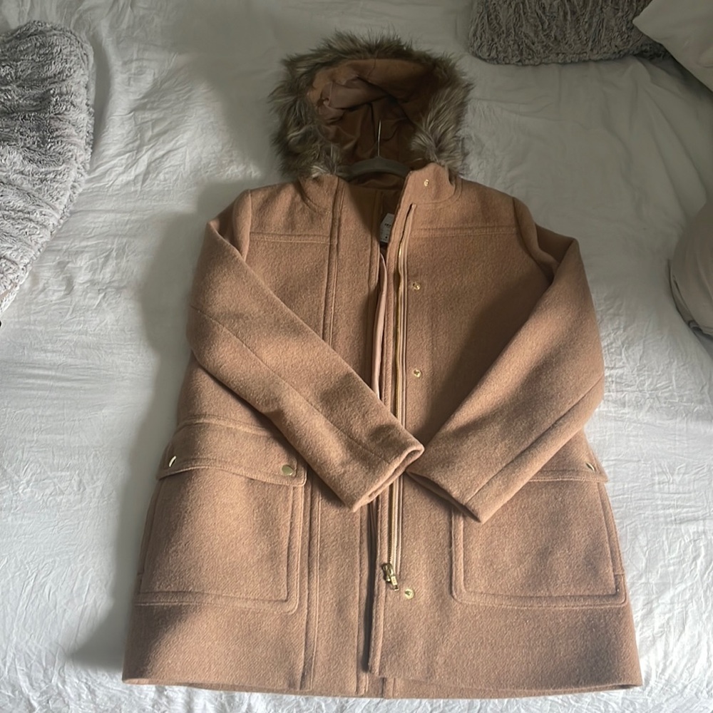 J Crew wool camel coat